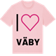 Pink Cotton t-shirt med Jag älskar Väby t-shirt stort tryck