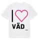 White t-shirt med Jag älskar Väd t-shirt stort tryck