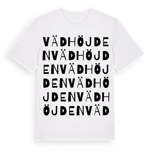 Vädhöjden ordlek t-shirt – ekologisk bomull t-shirt från Pinshirt