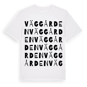 Väggården ordlek t-shirt – ekologisk bomull t-shirt från Pinshirt