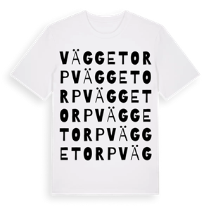 Väggetorp ordlek t-shirt – ekologisk bomull t-shirt från Pinshirt