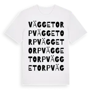Väggetorp ordlek t-shirt – ekologisk bomull t-shirt från Pinshirt