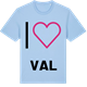 Blue Soul t-shirt med Jag älskar Val t-shirt stort tryck