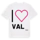 White t-shirt med Jag älskar Val t-shirt stort tryck