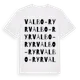 White t-shirt med Valbo-Ryr ordlek t-shirt