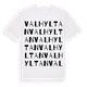White t-shirt med Valhyltan ordlek t-shirt