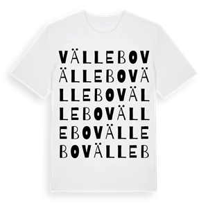 Vällebo ordlek t-shirt – ekologisk bomull t-shirt från Pinshirt