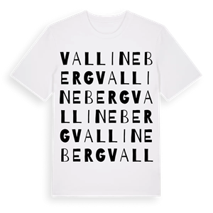 Vallineberg ordlek t-shirt – ekologisk bomull t-shirt från Pinshirt
