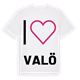 White t-shirt med Jag älskar Valö t-shirt stort tryck