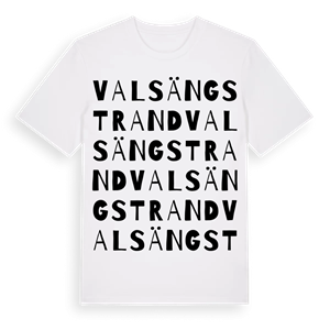 Valsäng strand ordlek t-shirt – ekologisk bomull t-shirt från Pinshirt