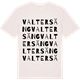 Vintage White t-shirt med Valtersäng ordlek t-shirt