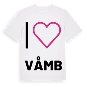 Jag älskar Våmb t-shirt stort tryck – ekologisk bomull t-shirt från Pinshirt