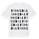 White t-shirt med Våmmedal ordlek t-shirt