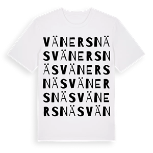 Vänersnäs ordlek t-shirt – ekologisk bomull t-shirt från Pinshirt