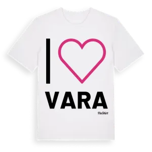 Jag älskar Vara t-shirt stort tryck – ekologisk bomull t-shirt från Pinshirt