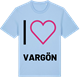 Blue Soul t-shirt med Jag älskar Vargön t-shirt stort tryck
