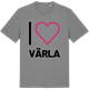 Mid Heather Gray t-shirt med Jag älskar Värla t-shirt stort tryck