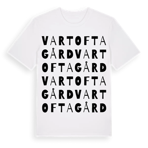Vartofta Gård ordlek t-shirt – ekologisk bomull t-shirt från Pinshirt