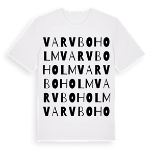 Varvboholm ordlek t-shirt – ekologisk bomull t-shirt från Pinshirt