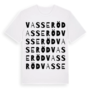 Vasseröd ordlek t-shirt – ekologisk bomull t-shirt från Pinshirt
