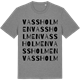 Mid Heather Gray t-shirt med Vassholmen ordlek t-shirt