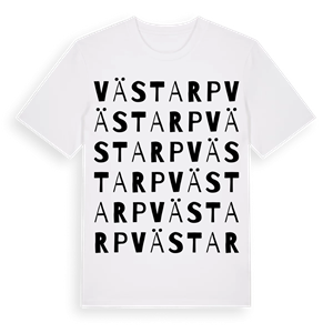 Västarp ordlek t-shirt – ekologisk bomull t-shirt från Pinshirt