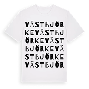 Västbjörke ordlek t-shirt – ekologisk bomull t-shirt från Pinshirt
