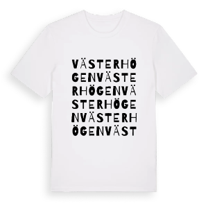 Västerhögen ordlek t-shirt – ekologisk bomull t-shirt från PinShirt