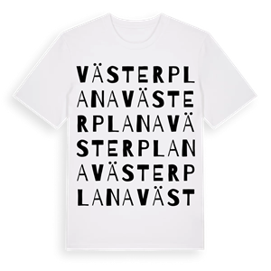 Västerplana ordlek t-shirt – ekologisk bomull t-shirt från Pinshirt