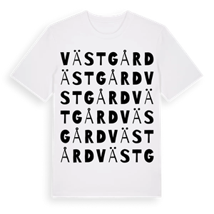 Västgård ordlek t-shirt – ekologisk bomull t-shirt från Pinshirt