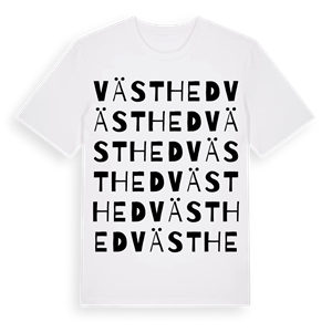 Västhed ordlek t-shirt – ekologisk bomull t-shirt från Pinshirt