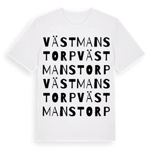 Västmanstorp ordlek t-shirt – ekologisk bomull t-shirt från Pinshirt