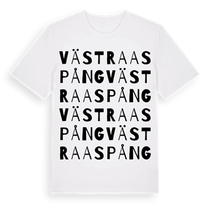 Västra Aspång ordlek t-shirt – ekologisk bomull t-shirt från Pinshirt
