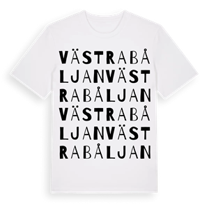 Västra Båljan ordlek t-shirt – ekologisk bomull t-shirt från Pinshirt