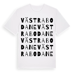 Västra Bodane ordlek t-shirt – ekologisk bomull t-shirt från Pinshirt
