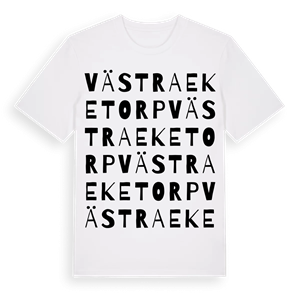 Västra Eketorp ordlek t-shirt – ekologisk bomull t-shirt från Pinshirt