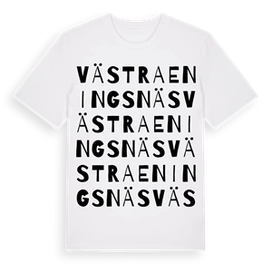 Västra Eningsnäs ordlek t-shirt – ekologisk bomull t-shirt från Pinshirt