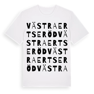 Västra Ertseröd ordlek t-shirt – ekologisk bomull t-shirt från Pinshirt