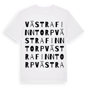 Västra Finntorp ordlek t-shirt – ekologisk bomull t-shirt från PinShirt