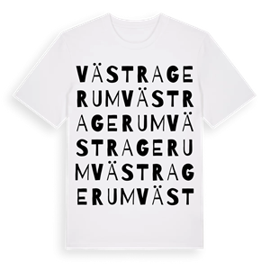 Västra Gerum ordlek t-shirt – ekologisk bomull t-shirt från Pinshirt