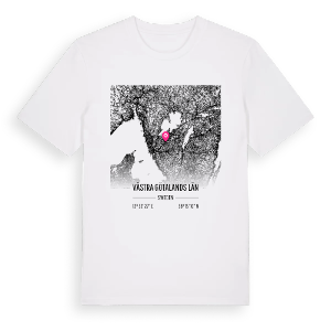 Västra Götalands län karta t-shirt – ekologisk bomull t-shirt från PinShirt