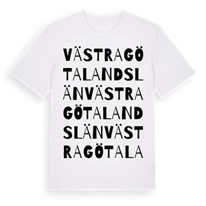 Västra Götalands län ordlek t-shirt – ekologisk bomull t-shirt från Pinshirt