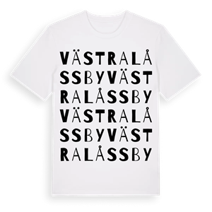 Västra Låssby ordlek t-shirt – ekologisk bomull t-shirt från Pinshirt