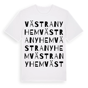 Västra Nyhem ordlek t-shirt – ekologisk bomull t-shirt från Pinshirt