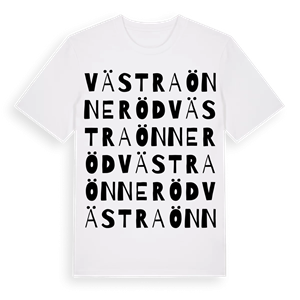 Västra Önneröd ordlek t-shirt – ekologisk bomull t-shirt från Pinshirt