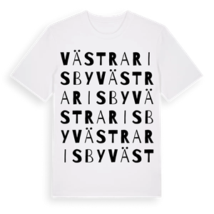 Västra Risby ordlek t-shirt – ekologisk bomull t-shirt från Pinshirt