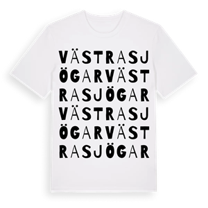 Västra Sjögar ordlek t-shirt – ekologisk bomull t-shirt från Pinshirt