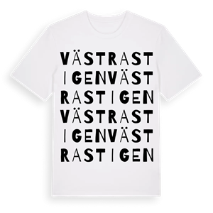 Västra Stigen ordlek t-shirt – ekologisk bomull t-shirt från Pinshirt