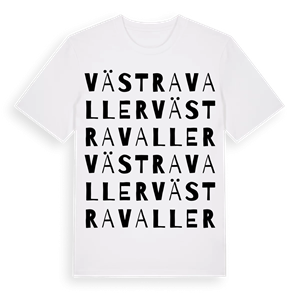 Västra Valler ordlek t-shirt – ekologisk bomull t-shirt från Pinshirt