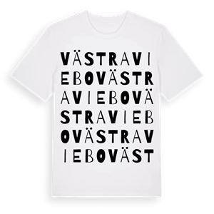 Västra Viebo ordlek t-shirt – ekologisk bomull t-shirt från Pinshirt